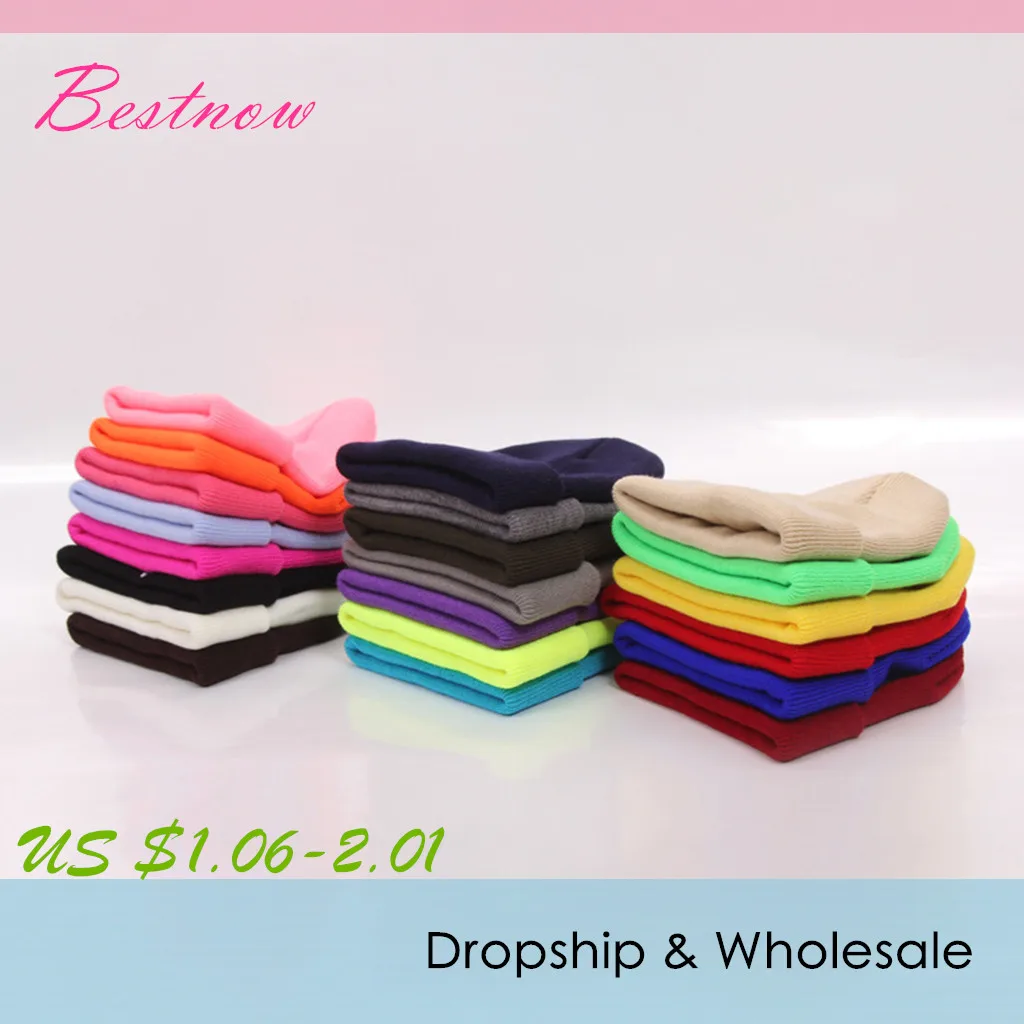 

25 Colors Solid Cute Unisex Beanie Autumn Winter Soft Warm Knitted Cap Men Women Hats Warmer Bonnet Ladies Casual Beanie z0829