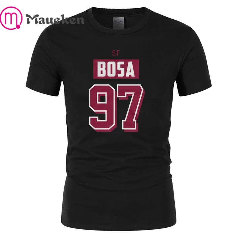 Nick Bosa San Francisco 97 футболка мужская с коротким рукавом хлопок o-образный вырез футболки для фанатов подарок