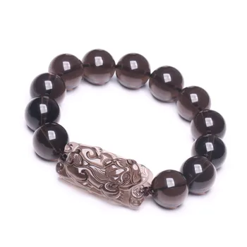 

Men's PIXIU Bracelets Ice Obsidian Brave Troops With Coins Round Beads Bracelets Gift for Women Lover's Fine Jade Stone Jewelry