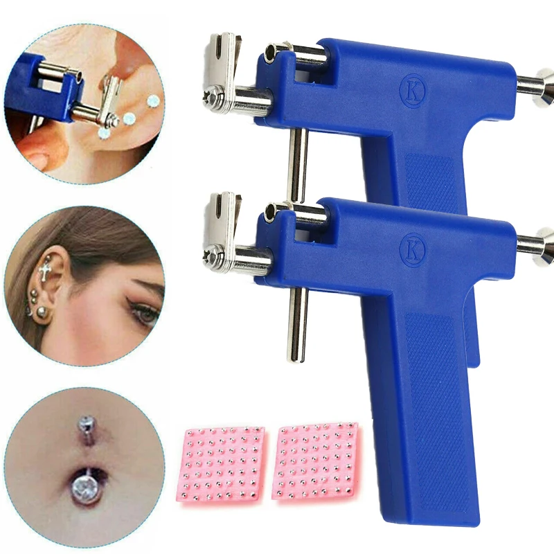 98pcs Professional Ear Piercing Gun Set Includes Steel Ear Studs Safety  Pierce Tool Navel Body Piercing Gun Perfect Ear Nose Navel Piercings, 24/7  Customer Service