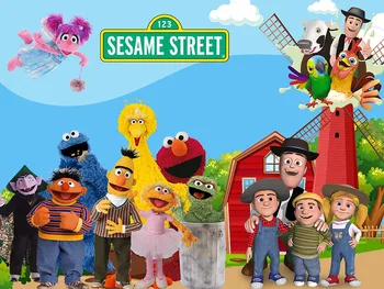 

Sesame Street and Farm photography background kids birthday party custom photo backdrop polyester photography background studio