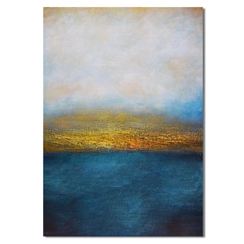 

100% Hand Painted Abstract Gold Art Wall Picture Handmade The office Canvas Oil Painting For Living Room Home Decor