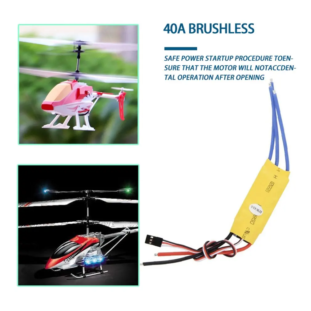 Высокая производительность 40A ESC подходит для Электрический бесколлекторный контроллер скорости двигателя Pro RC Вертолеты Самолеты лодки