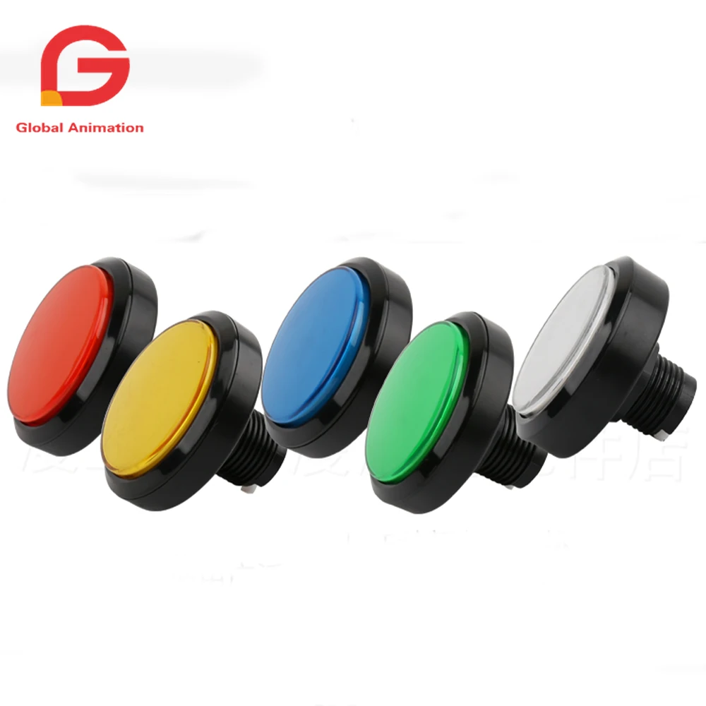 60 MM Flat / 5 V 12V LED Light Lamp Round Player Push Button Micro Switch For Arcade Video Game Machines cabinet