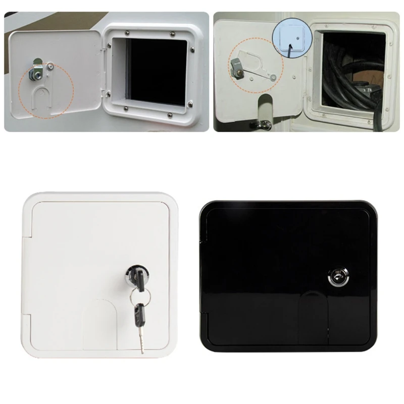 

Marine Boat RV Locking Power Outlet Threading Hole Wire Box Storage Organizer Compartment Motorhome Yacht Accessories