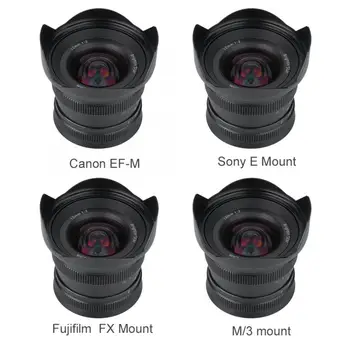 

lente para celular Brightin Star 12mm f2.0 Wide Angle APS-C Metal Manual Focus Len for Sony E mount Canon EF-M Fuji FX M/3 mount