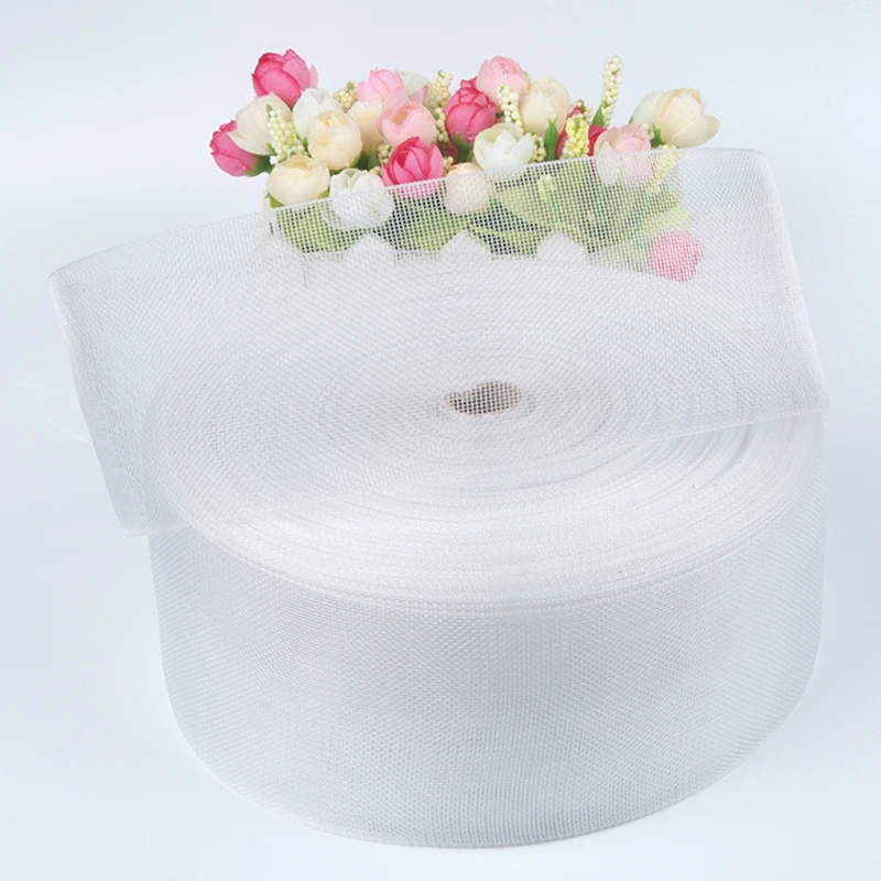 

Curtain Top Tape White Transparent Punch Ribbon Polyester Hook Belt & Rod Pocket Tape for Handmade Curtains Accessories CP101T