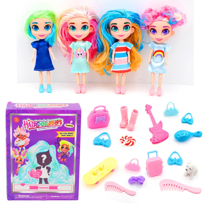 4 шт./лот модные hairdorable куклы для девочек домашние детские волосы для девочек красота сюрприз куклы для детей хороший подарок Прямая поставка