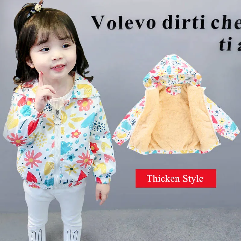 White Thicken Новинка; зимняя куртка с капюшоном для маленьких девочек; теплая хлопковая верхняя одежда с бархатным мехом для маленьких девочек; пальто; От 2 до 9 лет детская утепленная парка для девочек - Цвет: White Thicken