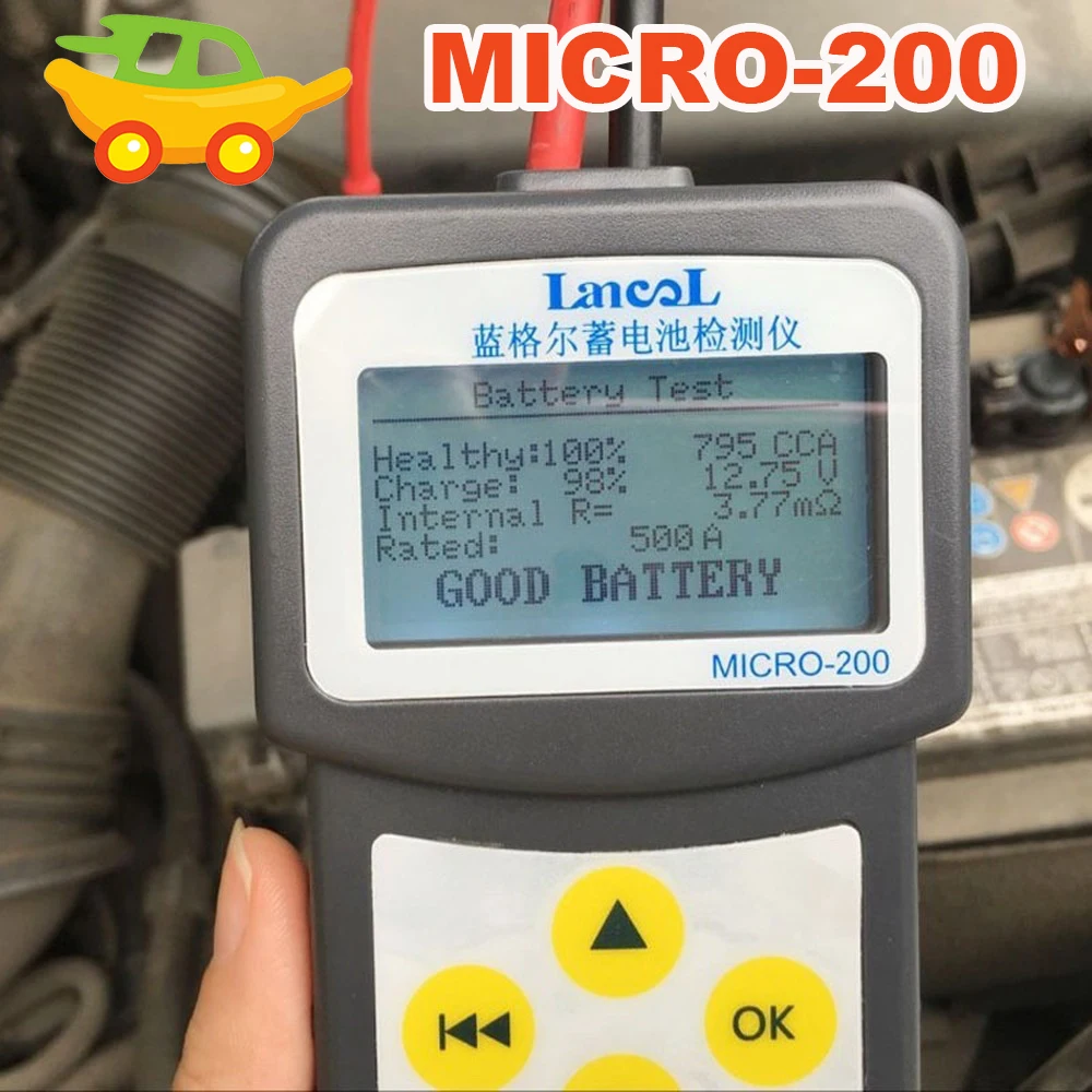 

Multi-language version MICRO-200 Automotivo Battery Digital CCA Battery Analyzer Vehicle Car Battery Tester 12V Diagnostic Tool