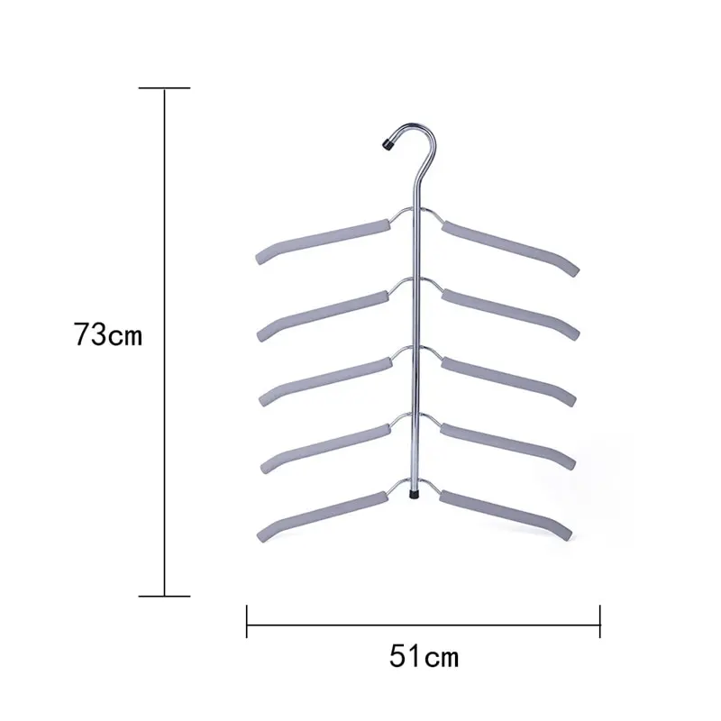 Multilayer Shape Stainless Steel Clothing Hanger Storage Holder Wardrobe Laundry Drying Rack Storage Racks Clothes