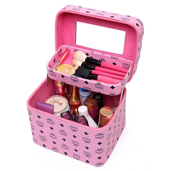 

Korean Cosmetic Bag Large Capacity Double Folding Pocket Bag Portable Professional Cosmetic Box Large Multi-functional Wash Bag