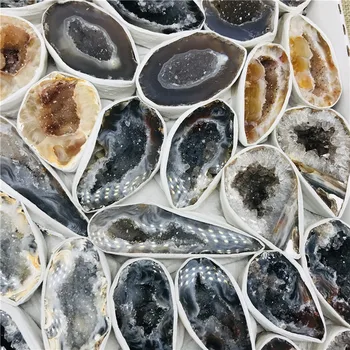 

2pcs Naturel agate géode grotte pierres et cristaux minéraux bruts oco agate reiki pierre de cristal de quartz de guérison