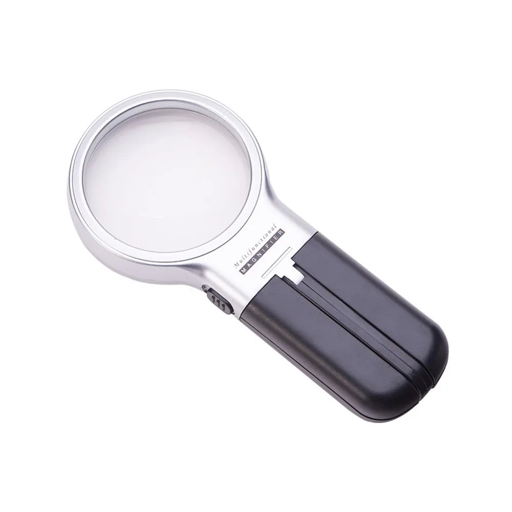 Utoolmart 7006 Кнопка питание 16X Профессиональный мини Ручной Лупа для газет светодиодный светильник с полкой для чтения ювелирных изделий пожилых людей
