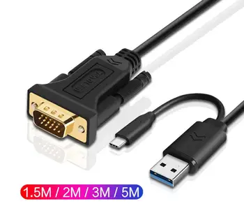 

USB 3.0 To VGA Adapter USB C Type-c Data Cable External Card Video Multi display Converter For PC Laptop Windows 10 8 7
