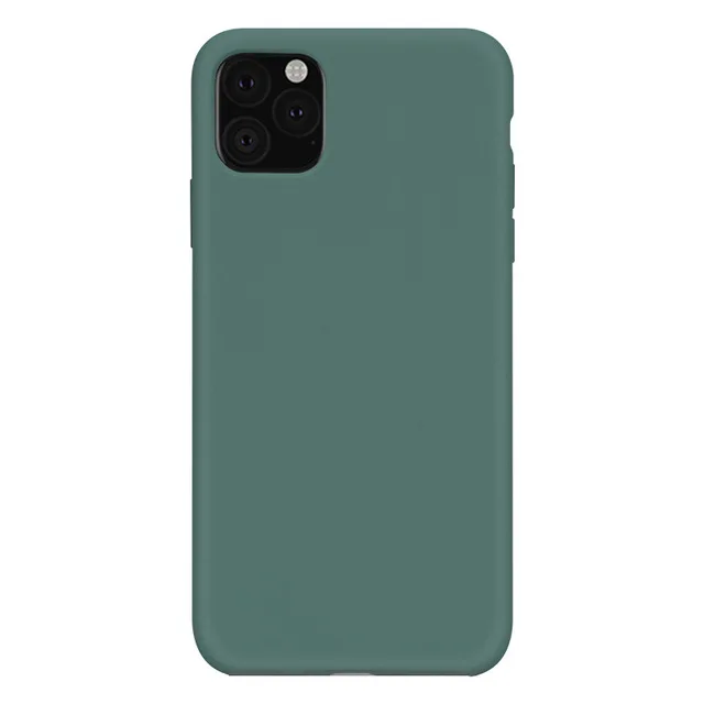 Роскошный официальный жидкий силиконовый чехол для iPhone 11 Pro Max XR X XS Max 7 8 6 6s Plus, мягкий карамельный чехол для iPhone 11 Pro с логотипом - Цвет: Blackish green