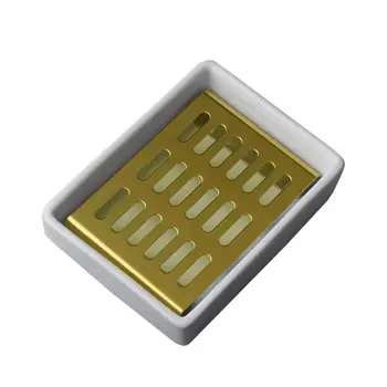 

2pcs Stainless Steel Soap Dish Ceramic Double Layers Storage Box Soap Container Holder Drain Rack For Kitchen Bathroom