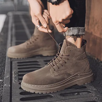 

Ankle Boots Warm Men Snow Boots Winter Lace-up Men Shoes 2020 New Arrival Fashion Flock Plush Winter Boots Men Size 39-44