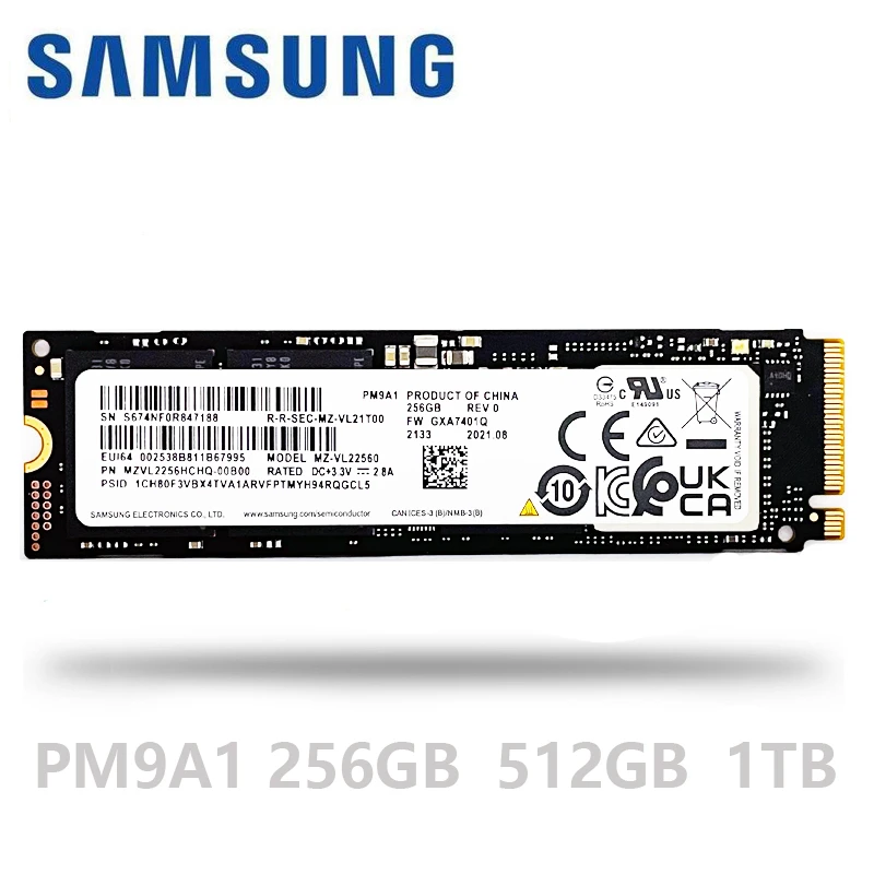  Samsung PM9A1 SSD M.2  256GB 512GB 1TB 2TB nvme pcie 4.0x4 Internal Solid State Disk HDD Hard Drive inch Laptop Desktop TLC PC 