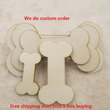 

Dog Bone Wooden Shape Cutout Craft Unfinished Wood DIY Project Small to Big All Sizes Available