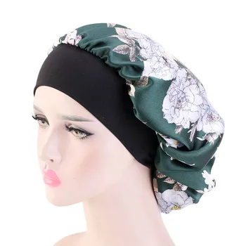 

Women Satin Bonnet Women Silky Night Sleeping Cap Solid Color Comfortable Hair Care Hat Ladies Makeup Headwear Girls Shower Hat