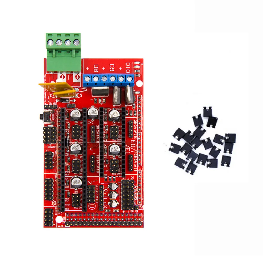 CNC 3d Принтер Комплект для Arduino Mega 2560 R3+ RAMPS 1,4 контроллер+ lcd 12864+ 6 концевой выключатель фиксатор+ 5 A4988 шаговый драйвер