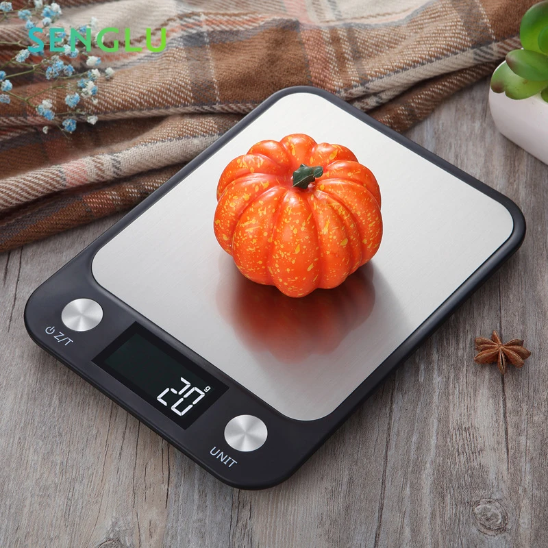 

Digital Kitchen Scales 10Kg/1g Stainless Steel Scale Weighing For Food Diet Postal Balance Measuring Precision Electronic Scales