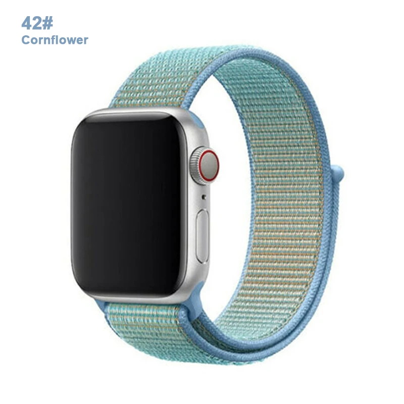 Нейлоновый ремешок для Apple Watch Series 4 5 3 2 1 мягкая дышащая Спортивная петля для iWatch 42 мм 44 мм 38 мм 40 мм браслет для часов - Цвет ремешка: 42