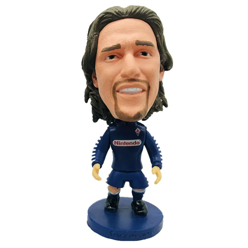 Muñeca de fútbol de 2,55 pulgadas, 6,5 cm de altura, recuerdo, G. Figura de Batistuta púrpura para niños, juguete de regalo de Navidad
