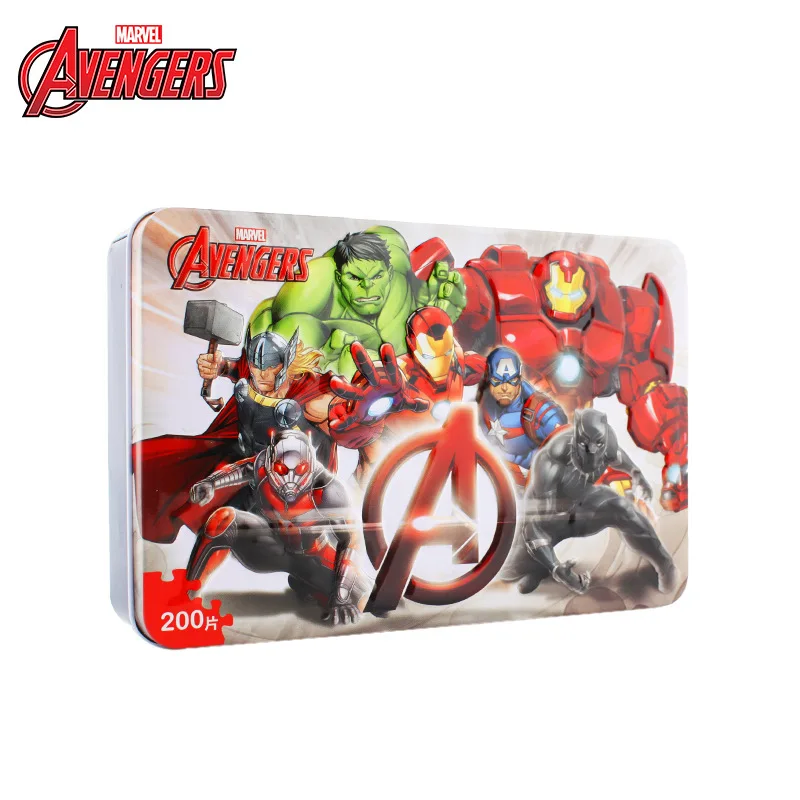 Disney Marvel Человек паук Мстители головоломки 200 шт. жестяная коробка деревянная