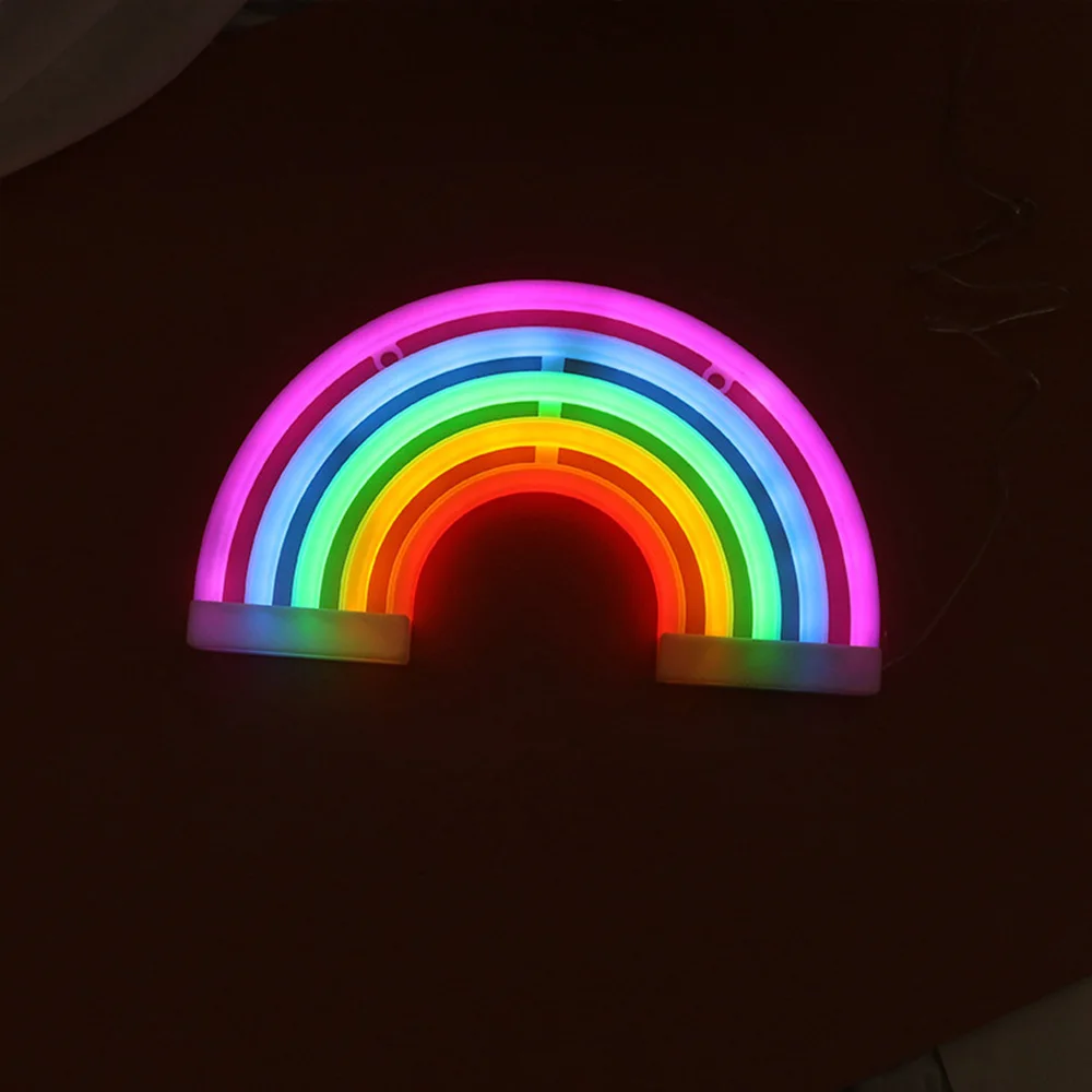 Colorful Rainbow Neon Sign LED Night Light Wall Lamp Decor Nice Room M2T6 