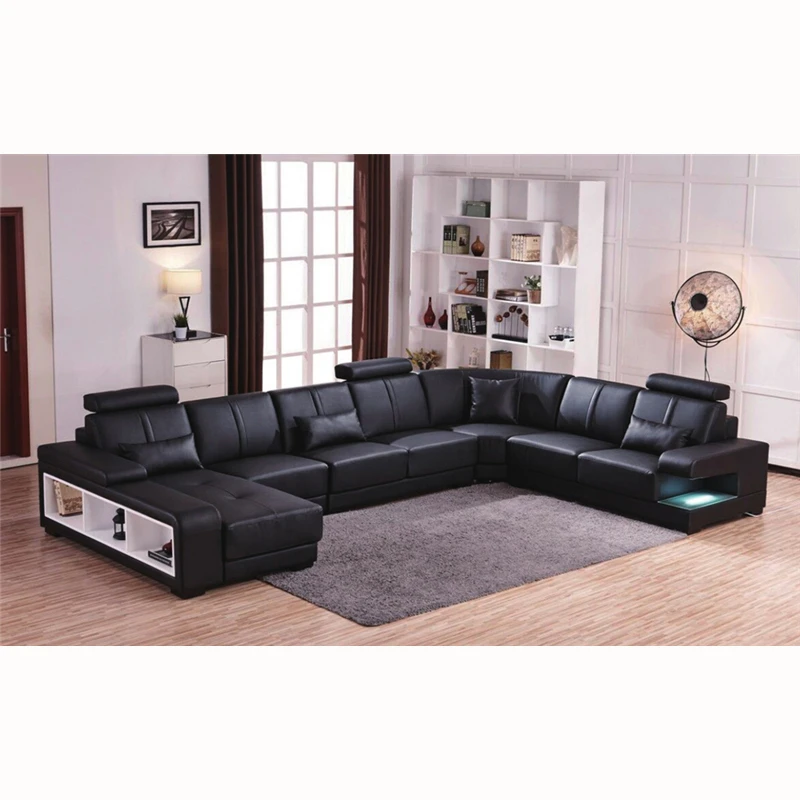sectional leather sofa set 7 seater canape salon modern cuir sofas modernos para sala