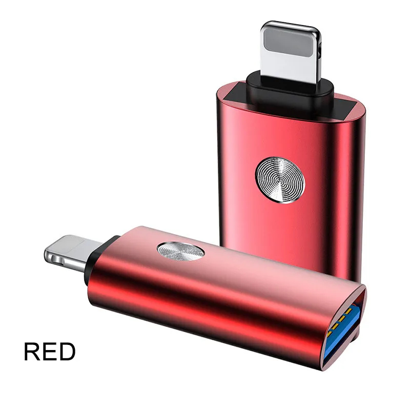 Для iPhone OTG адаптер 8 Pin к USB 3,0 для iPhone 11 XS X XR 7 8 6 Plus адаптер конвертер только для iOS13 выше для U диск мышь - Цвет: Красный
