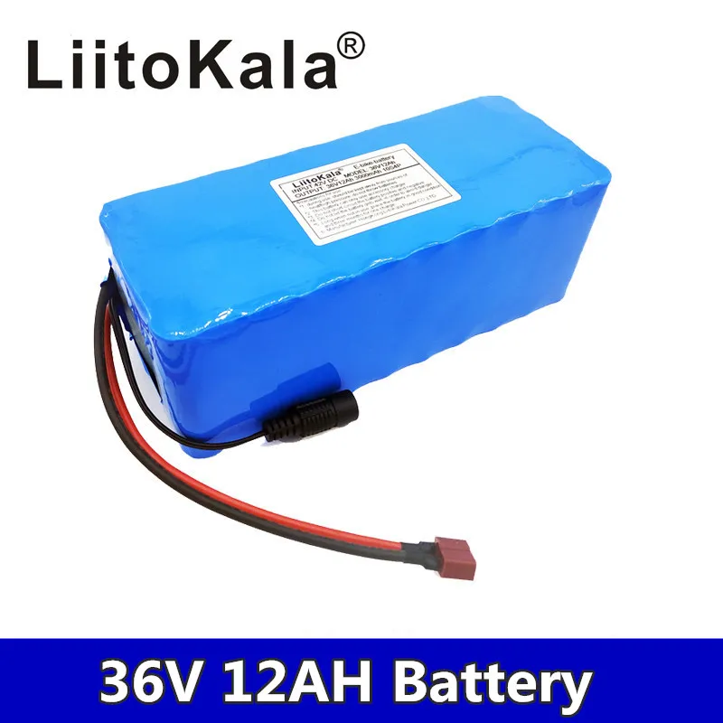 Аккумулятор LiitoKala 36V12AH, 20A 500 W, Встроенный BMS для электрического велосипеда 10S4P, аккумулятор 18650, экономия батареи