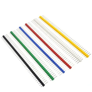 

10pcs 40-pin Header Pins 2.54mm Breakaway Male for Breadboard 1x40 Single Row Double Row Connector Kit