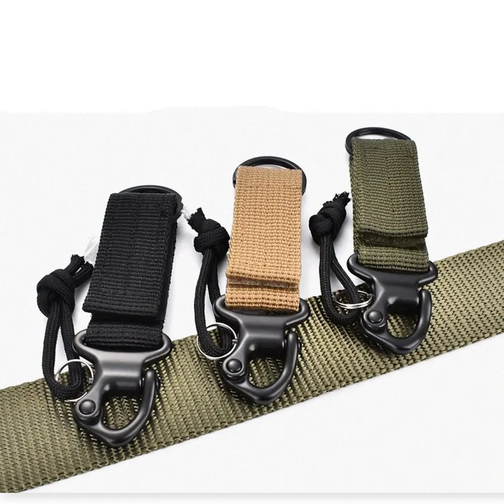 Belt Clip Camping Accessories Water Bottle Hanger Quickdraw Carabiner Tactical Holder Hooks Webbing Backpack Strap