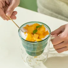 Рождественское дерево стеклянная чашка с двойными стенками стекло, снежинка анти-обжигающая Изолированная кофейные кружки TP899
