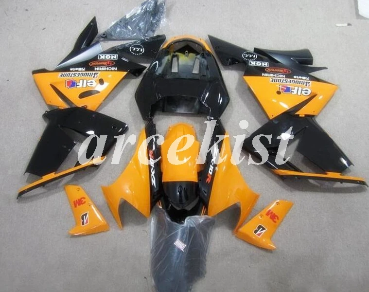 ABS мотоцикл Полный обтекатели комплект подходит для Kawasaki Ninja ZX10R 2004 2005 04 05 10R Обтекатель тела набор оранжевый черный