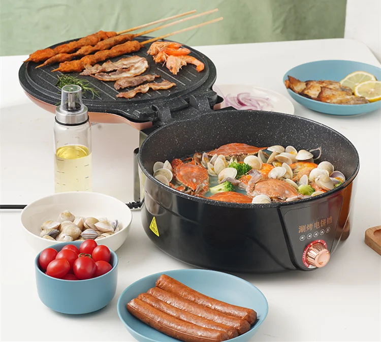 220V Home Electric Deep Frying Pan Non-stick Automatic Panceke Baking Pot Crepe Maker Household 2 Sides Heating