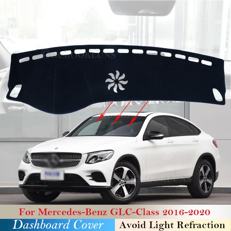 Защитная накладка на приборную панель для Mercedes Benz GLC Class Coupe X253 C253 2016 ~ 2020