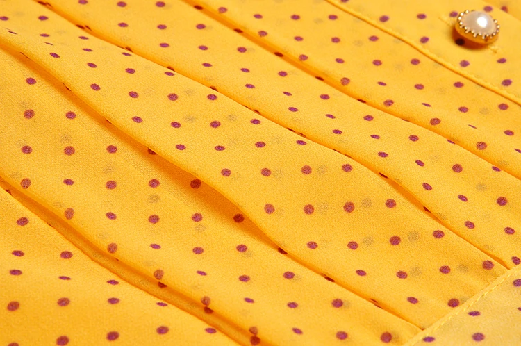 Новинка года, модное женское платье для отдыха, Yello, цветной пояс с галстуком, однобортное, в горошек, с принтом, праздничное длинное платье