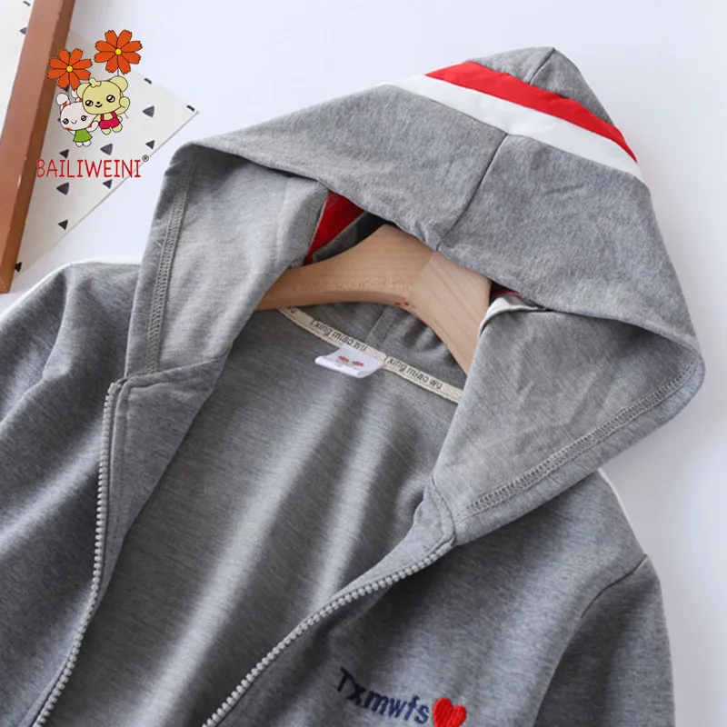 

Spring And Autumn New Style Big Boy Fashion Zipper Three-piece Set-Cotton Looped Pile Brace Hooded Men And Women Children Three-