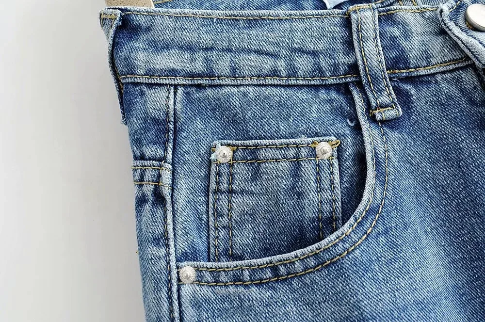 2020 Autumn Vintage High Waist Straight Floor Length Jeans Ripped Jeans Women Boyfriend Denim Pants High Street Long Trousers