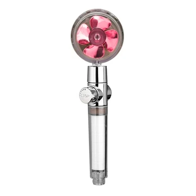 Propeller Shower Head High Pressure Set 360 Rotate With1 Free Water Filter Golden Fan Turbocharge Pure Rainfall Helix Eco Shower Red