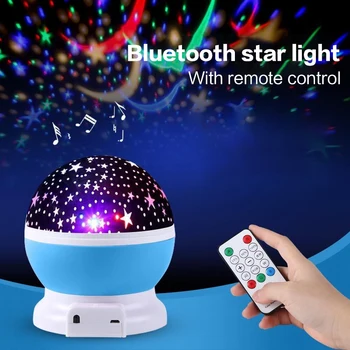 Led Bluetooth Kleurrijke Nachtlampje Starry Usb Oplaadbare Projectie Lamp Met Afstandsbediening Kinderen Verjaardagscadeau