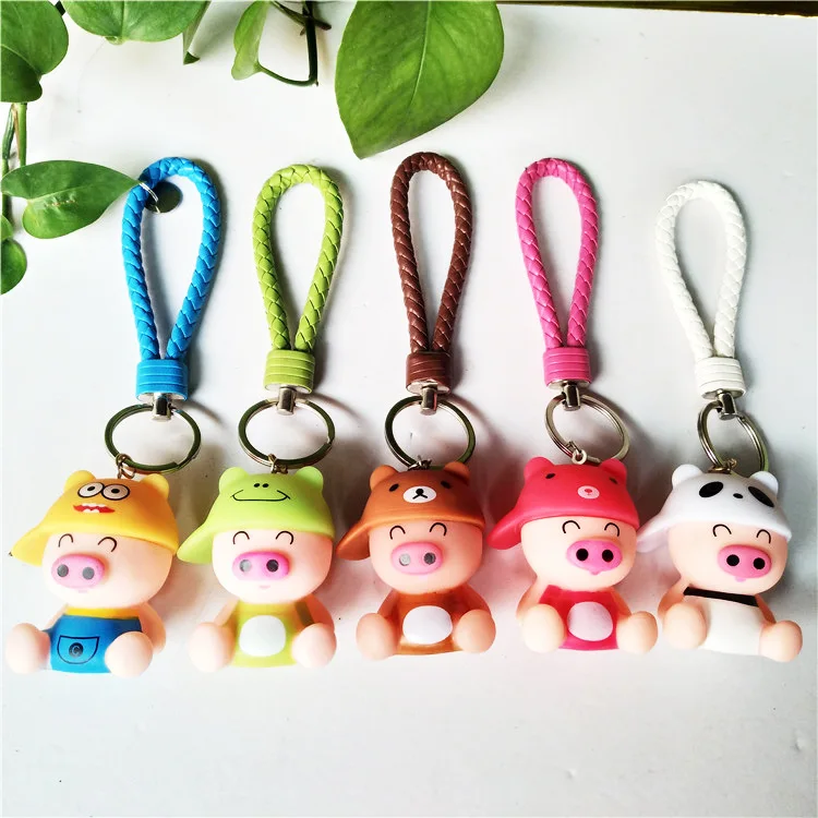 Мультфильм McDull свинья колокольчик брелок распродажа, милые куклы кулон пары автомобиль свинья маленькие подарки