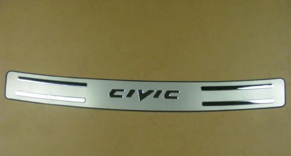 Для Honda Civic 9 поколение 2012- Нержавеющая сталь Задний бампер протектор Подоконник багажника рельефная пластина отделка сзади