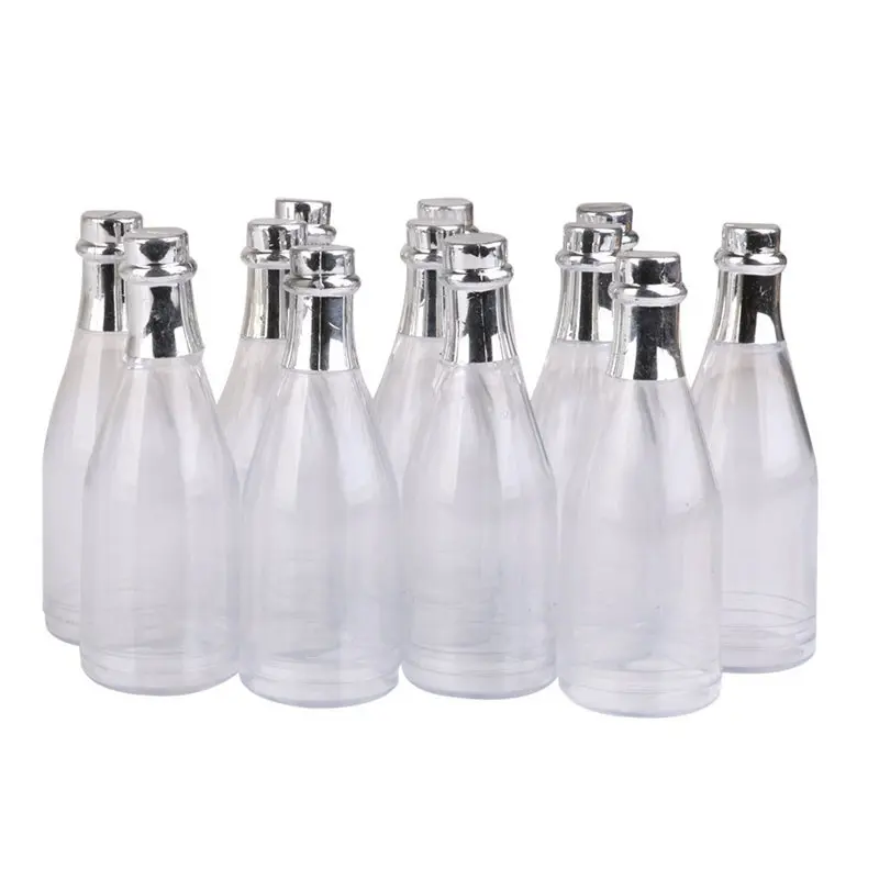

EASY-12PCS Champagne Bottles Candy Bottle Box Shower Party Favors Clear