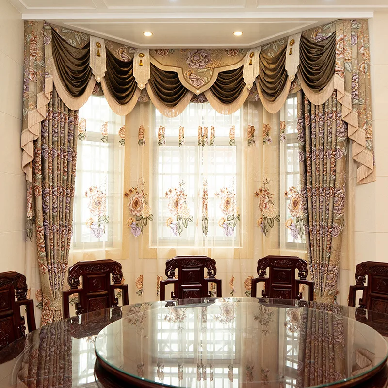 

Shading New High-precision 4D Embossed Villa Luxury Jacquard Study Restaurant Customize Curtains for Living Dining Room Bedroom