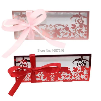 

Ins European Luxury Elegant Red Pink Flower Print PVC Transparent Diamond Plastic Box For Wedding Candy Gift Box For Party Favor